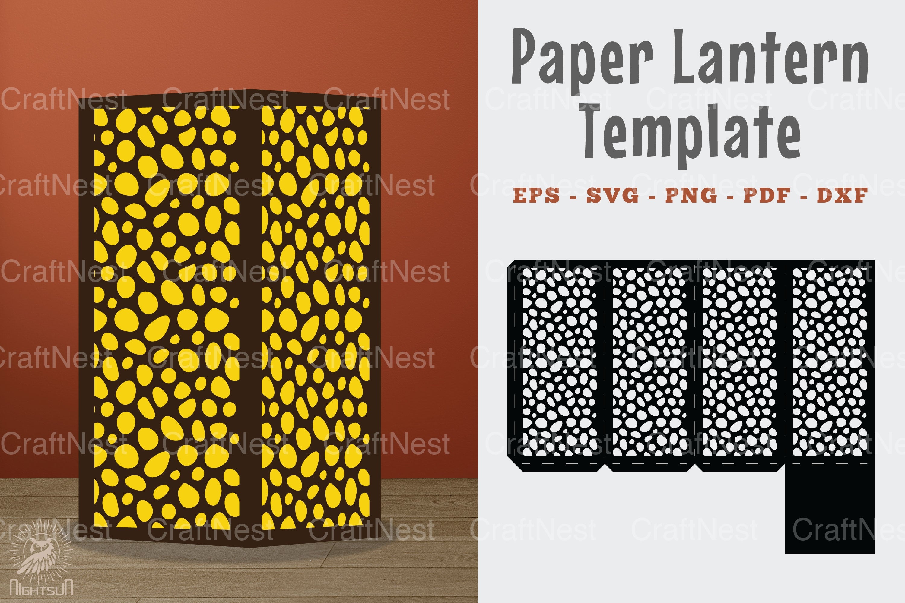 Abstract Pattern Paper Lantern Template - Clipart Bundle - CraftNest - Digital Crafting and Art
