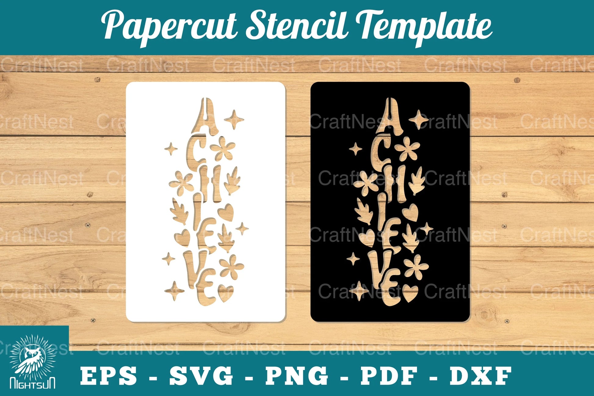 Achieve Papercut Stencil Clipart Bundle - CraftNest - Digital Crafting and Art