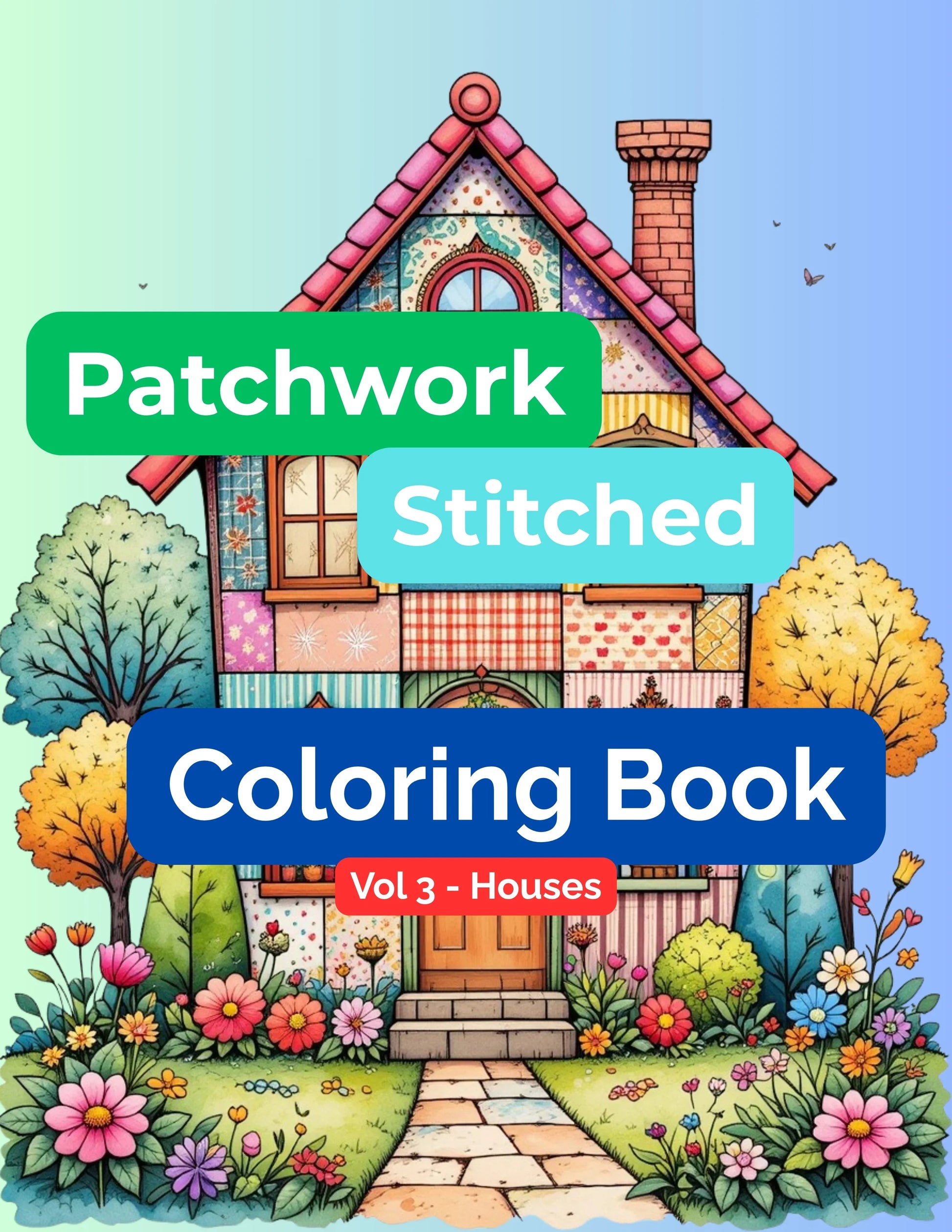 PatchworkStitched Vol 3: Houses Coloring Book Bundle - CraftNest - Digital Crafting and Art