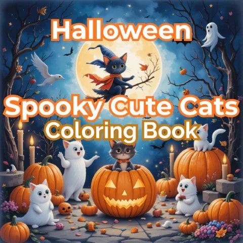 Halloween Cats Coloring Book Bundle - CraftNest - Digital Crafting and Art