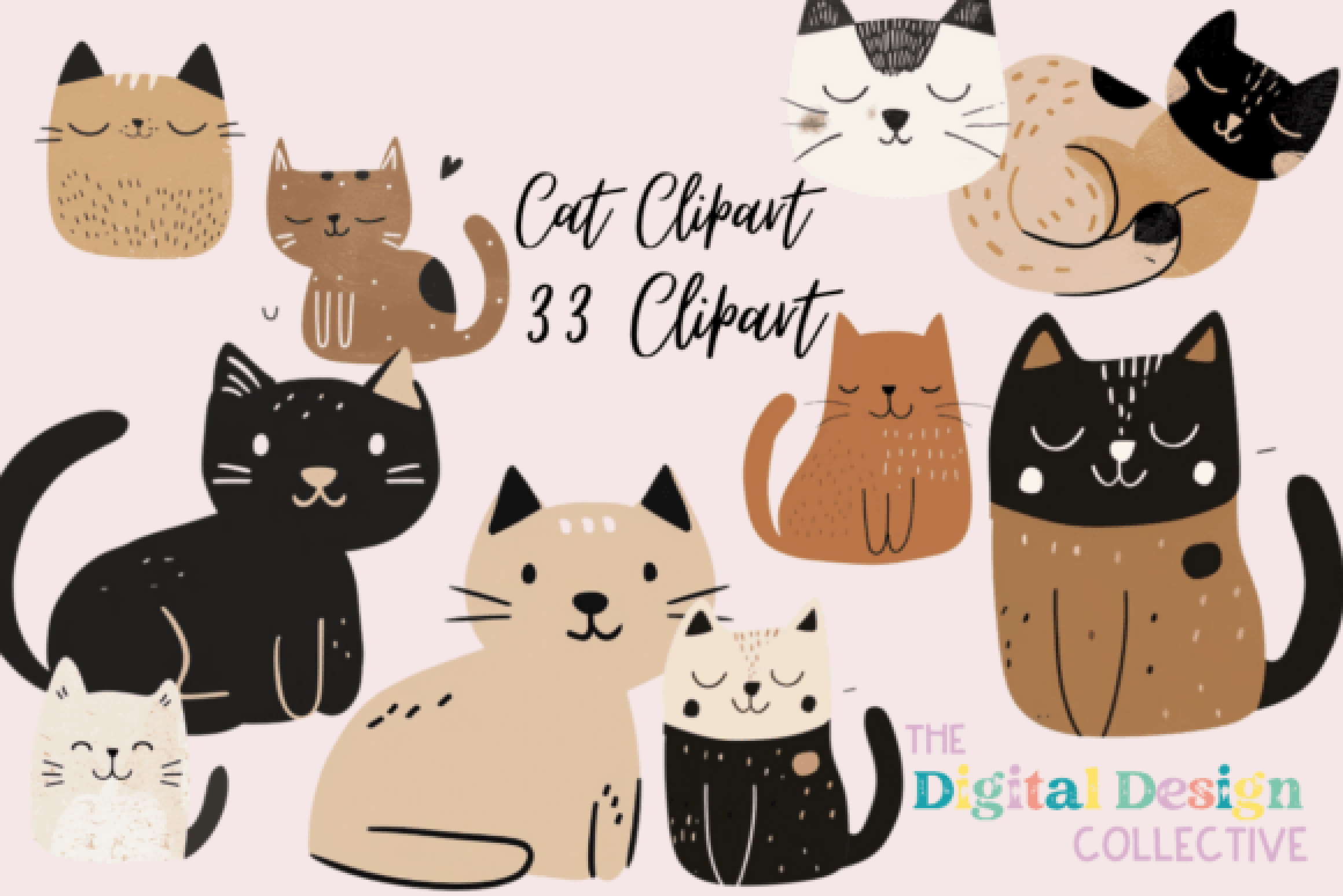 Adorable Cat Clipart Bundle