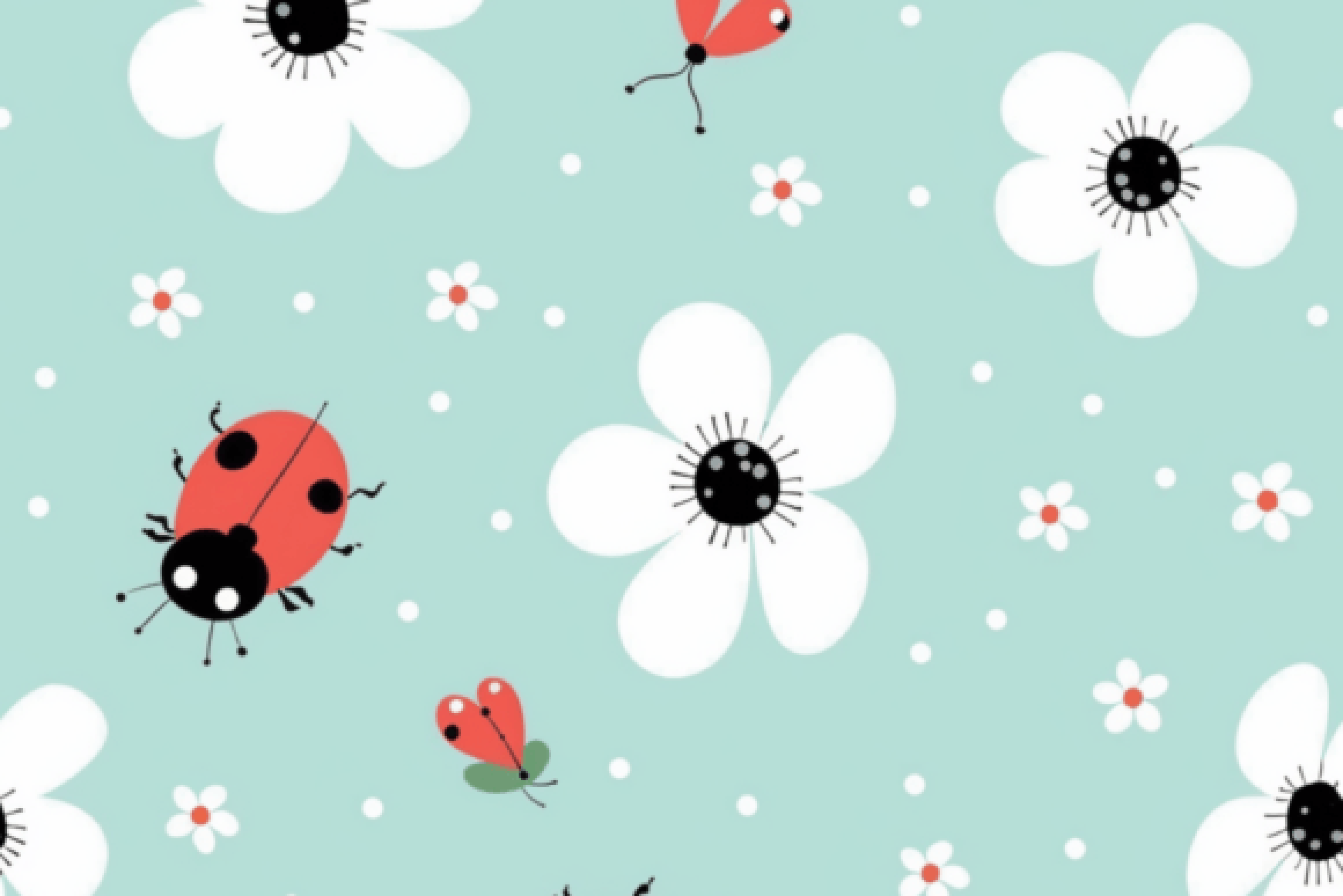 Adorable Ladybug Seamless Digital Paper