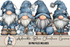 Adorable Blue Christmas Gnome Clipart Bundle