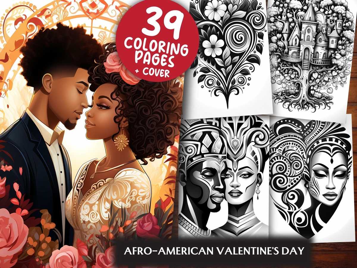 Afro-American Valentines Day Coloring Books - CraftNest