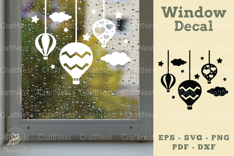 Air Balloon Window Decal Clipart Bundle - CraftNest - Digital Crafting and Art