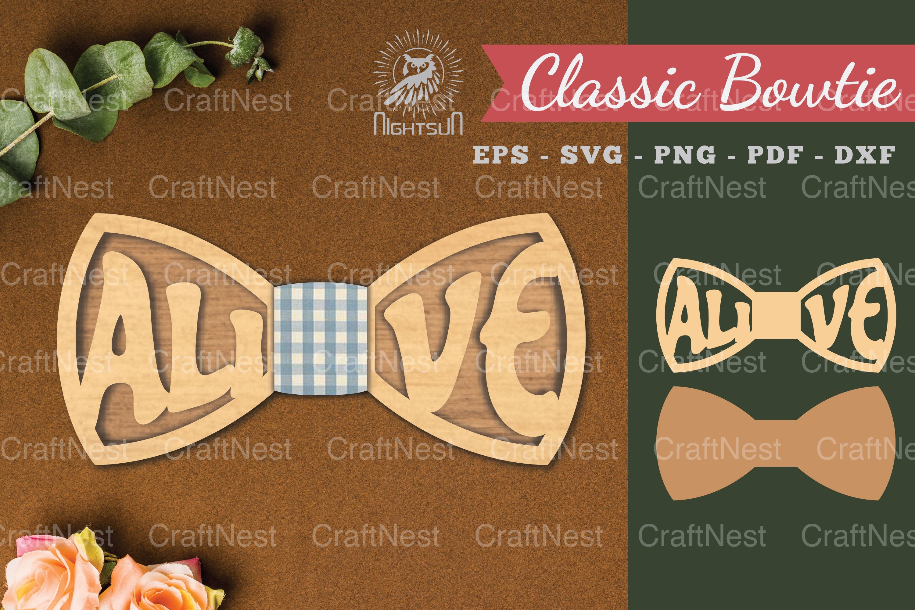 Alive Laser Cut Bowtie Clipart Bundle - CraftNest - Digital Crafting and Art