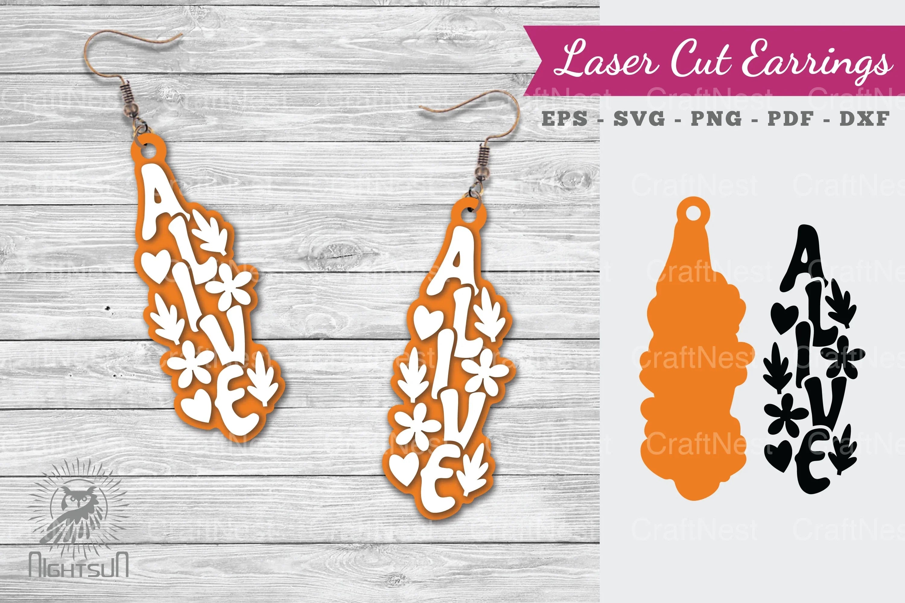 Alive Lasercut Earrings SVG Bundle - CraftNest - Digital Crafting and Art