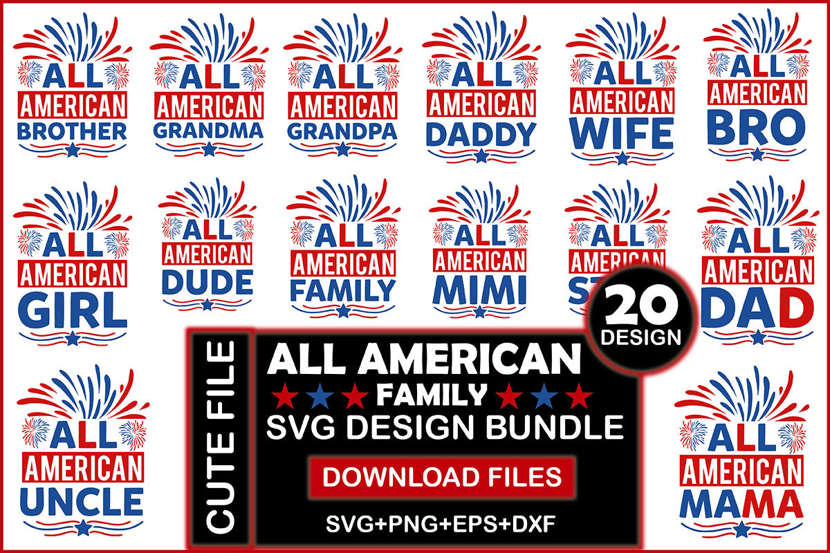 All American Family SVG Bundle - CraftNest - Digital Crafting and Art