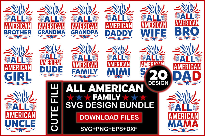 All American Family SVG Bundle - CraftNest - Digital Crafting and Art