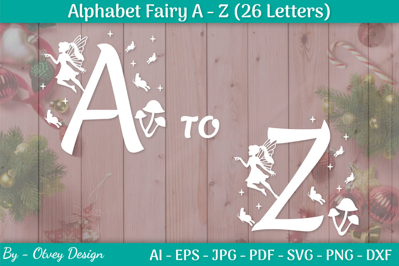 Alphabet Fairy A-Z SVG Bundle 6 - CraftNest - Digital Crafting and Art