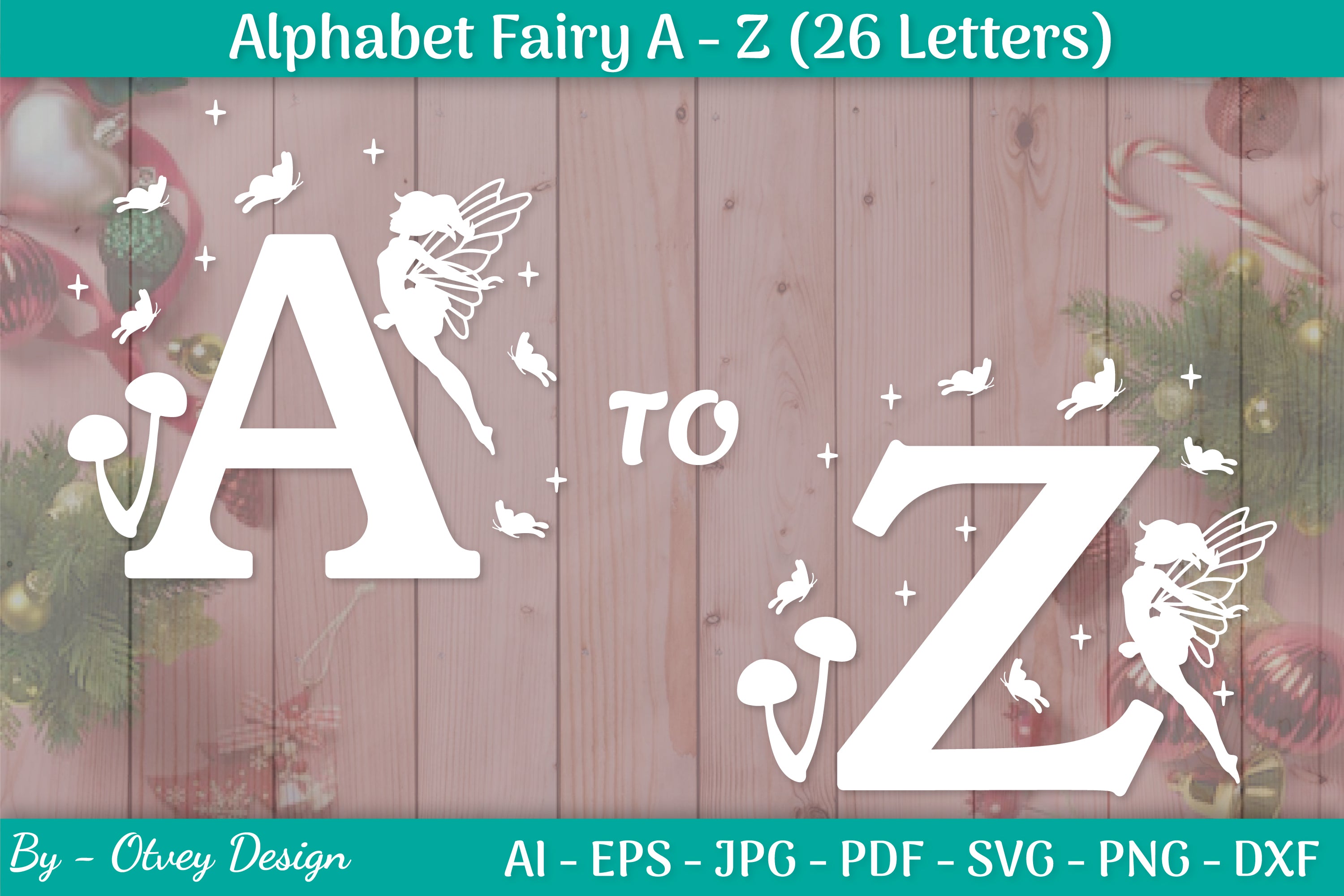 Alphabet Fairy A-Z SVG Bundle 7 - CraftNest - Digital Crafting and Art