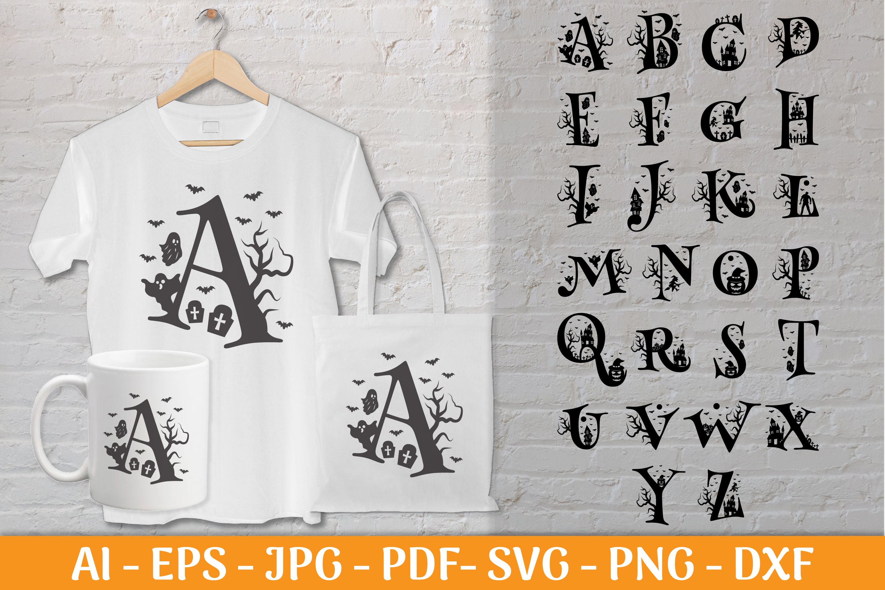 Alphabet Halloween SVG Bundle