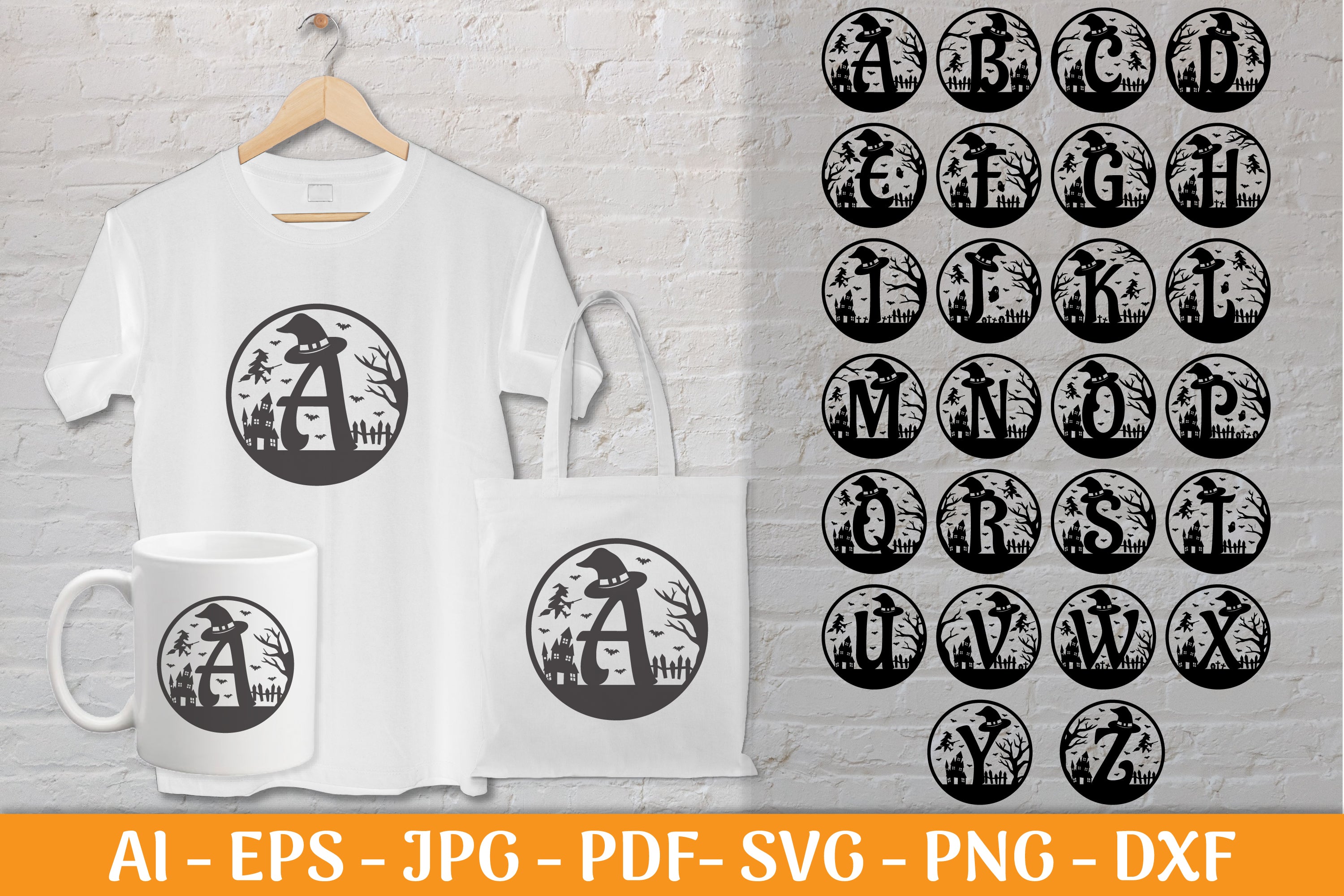 Alphabet Halloween SVG Bundle