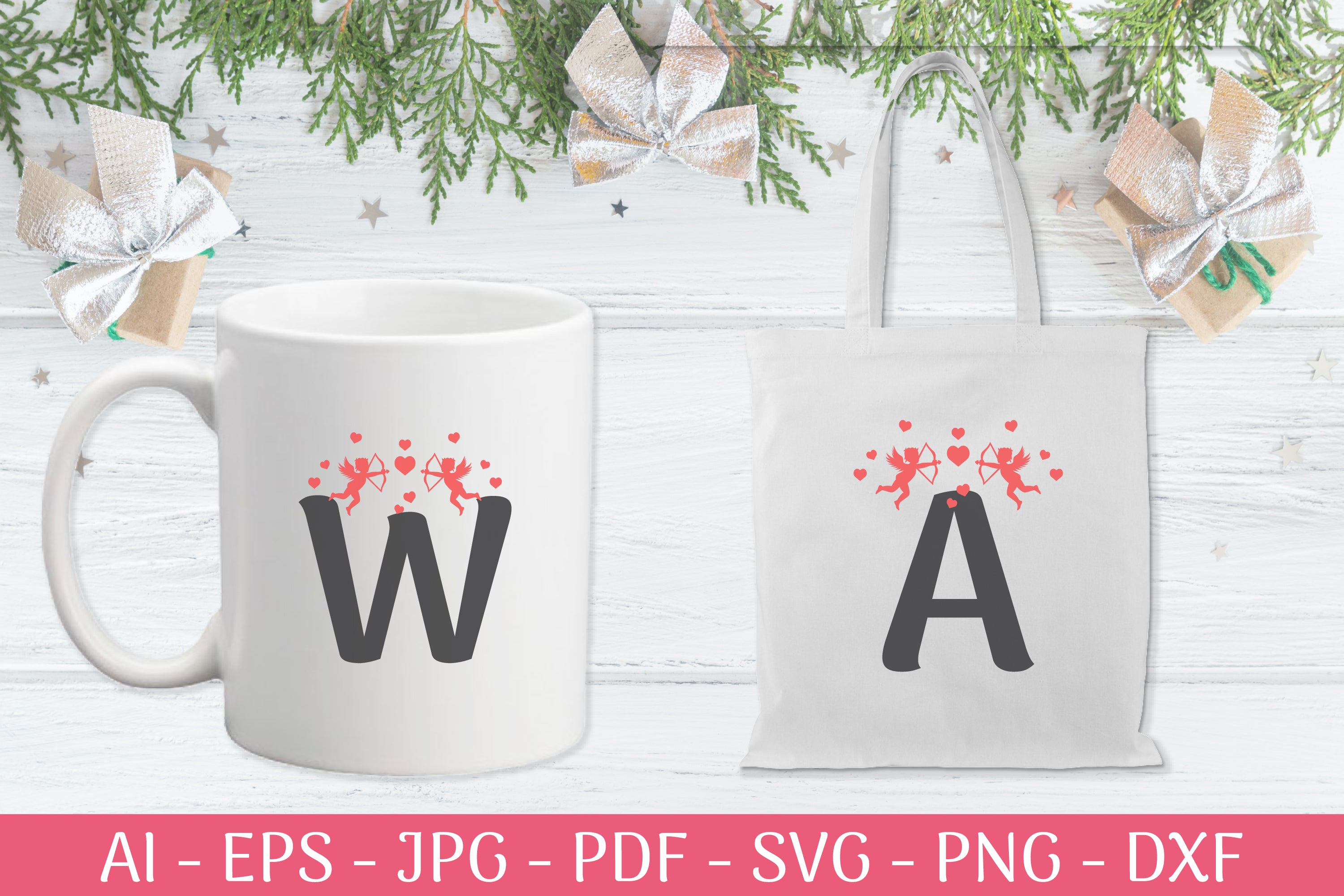 Alphabet Valentine SVG Bundle 1 - CraftNest - Digital Crafting and Art