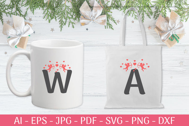 Alphabet Valentine SVG Bundle 1 - CraftNest - Digital Crafting and Art