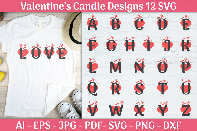 Alphabet Valentine SVG Bundle 2 - CraftNest - Digital Crafting and Art