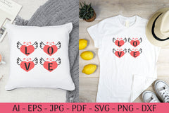 Alphabet Valentine Wing Black SVG Bundle - CraftNest - Digital Crafting and Art