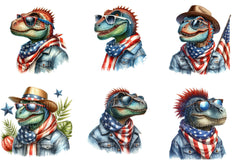 America Dinosaur 4th Of July Clipart Bundle - CraftNest - Digital Crafting and Art
