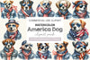 America Dog 4th Of July Clipart Bundle