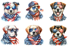 America Dog 4th Of July Clipart Bundle - CraftNest - Digital Crafting and Art