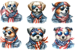 America Dog 4th Of July Clipart Bundle - CraftNest - Digital Crafting and Art
