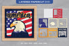 America Eagle 3D Shadow Box SVG Clipart Bundle