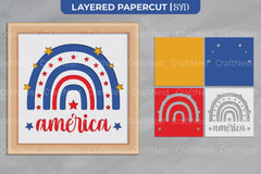 America Rainbow 3D Shadow Box SVG Bundle - CraftNest - Digital Crafting and Art