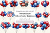 American 4th Of July Party Balloon Clipart Bundle
