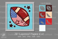 American Football 3D Layered Paper Cut Clipart Bundle - CraftNest - Digital Crafting and Art