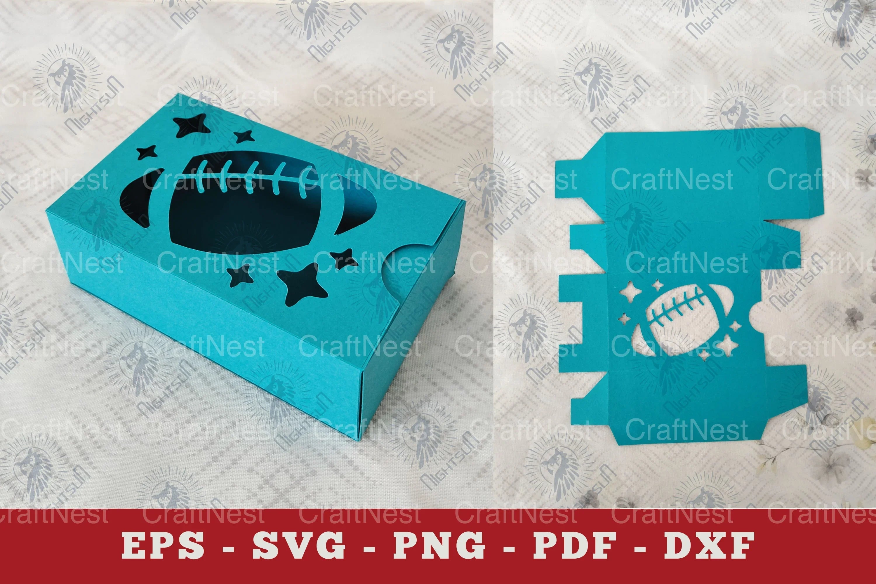American Football Gift Box Paper Cut Clipart Bundle - CraftNest - Digital Crafting and Art