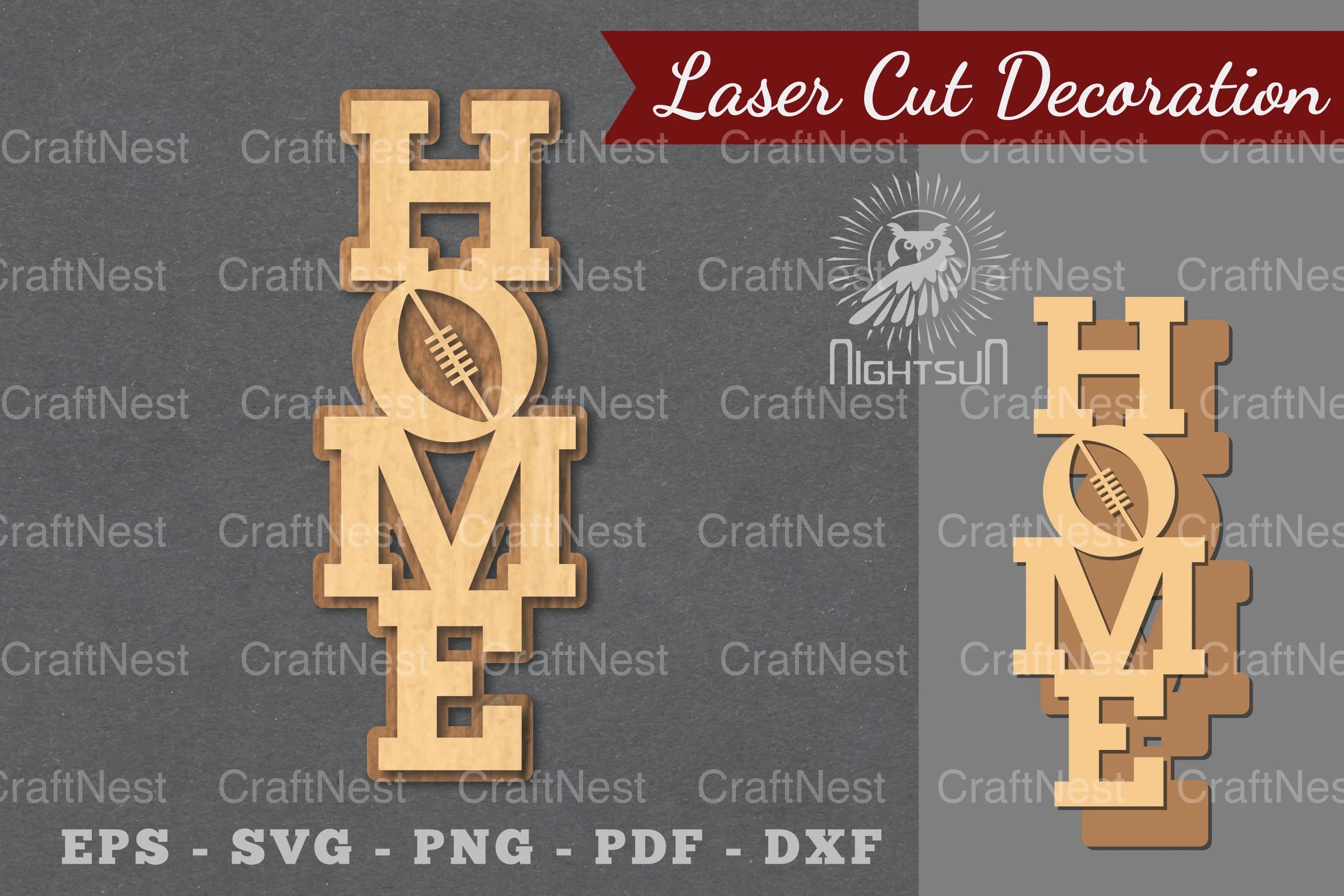American Football Home Laser Cut Decoration Clipart Bundle - CraftNest - Digital Crafting and Art