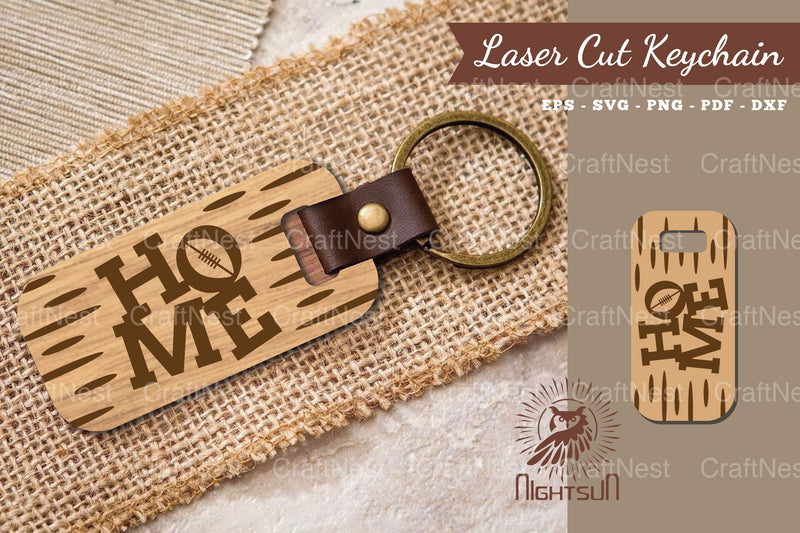 American Football Home Laser Cut Keychain SVG Bundle - CraftNest - Digital Crafting and Art