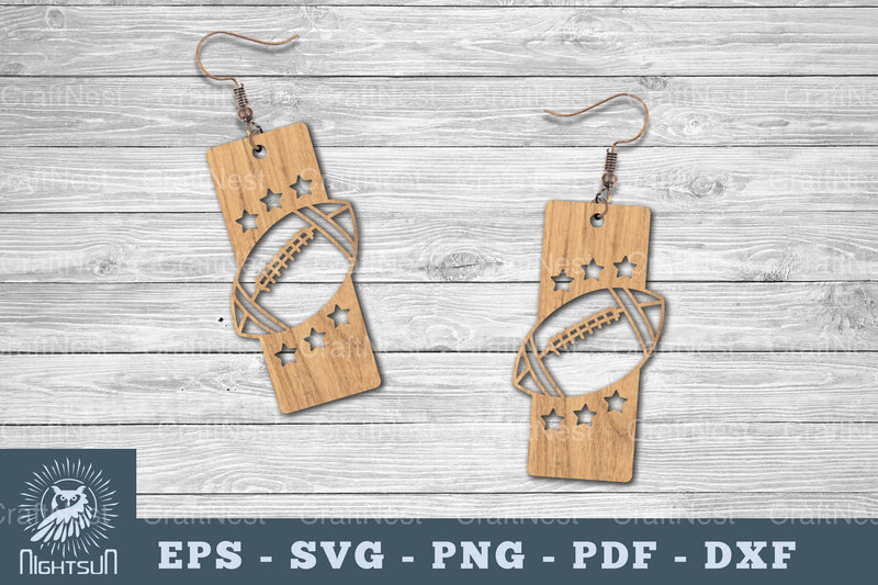 American Football Laser Cut Earrings SVG Bundle - CraftNest - Digital Crafting and Art
