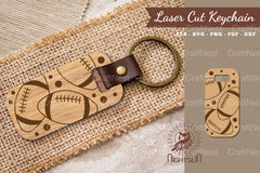 American Football Laser Cut Keychain Design Bundle - CraftNest - Digital Crafting and Art