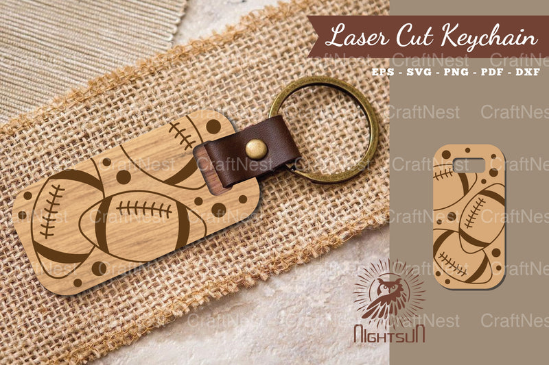 American Football Laser Cut Keychain Design Bundle - CraftNest - Digital Crafting and Art