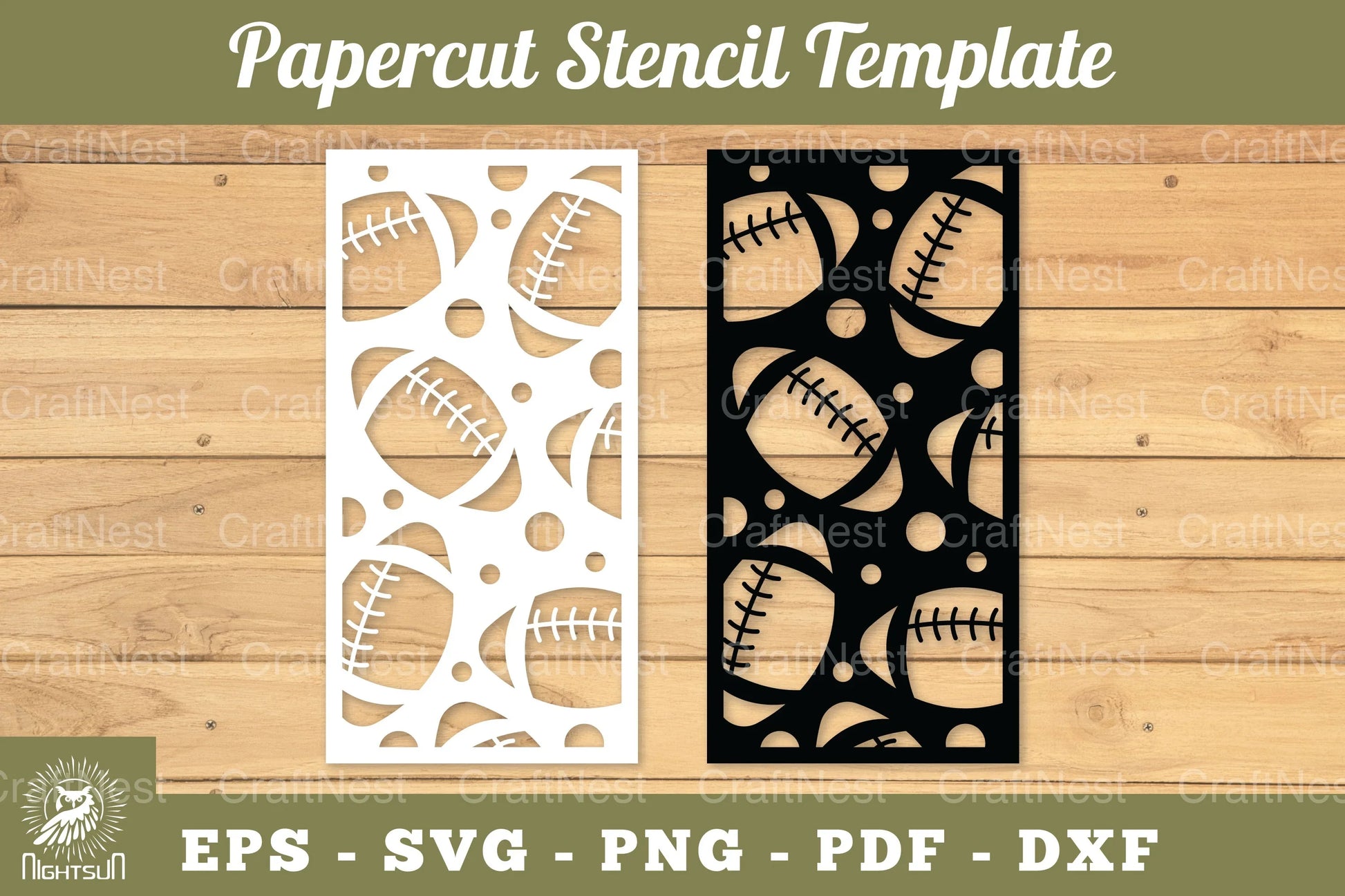 American Football Papercut Stencil Template Clipart Bundle - CraftNest - Digital Crafting and Art