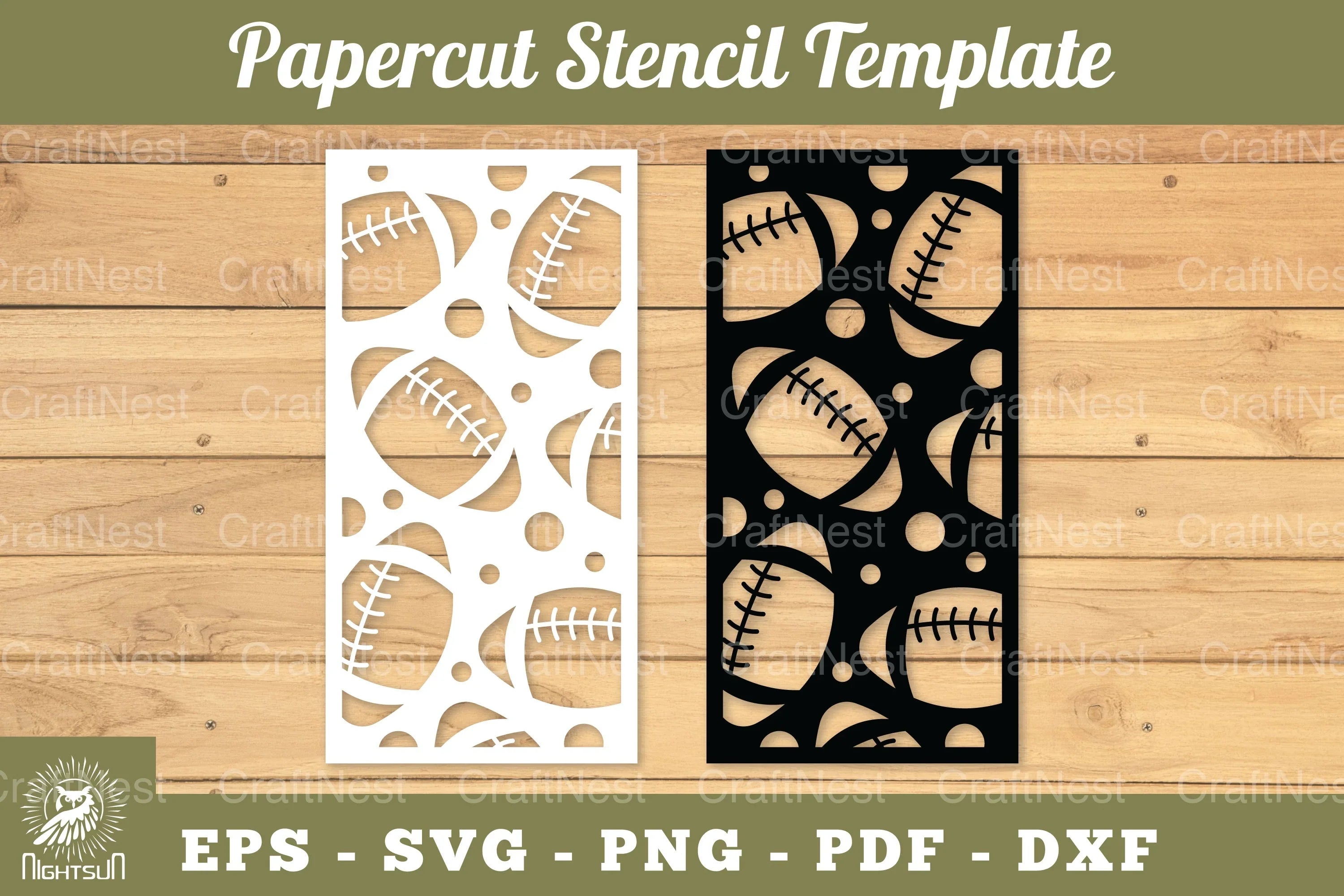 American Football Papercut Stencil Template Clipart Bundle - CraftNest - Digital Crafting and Art