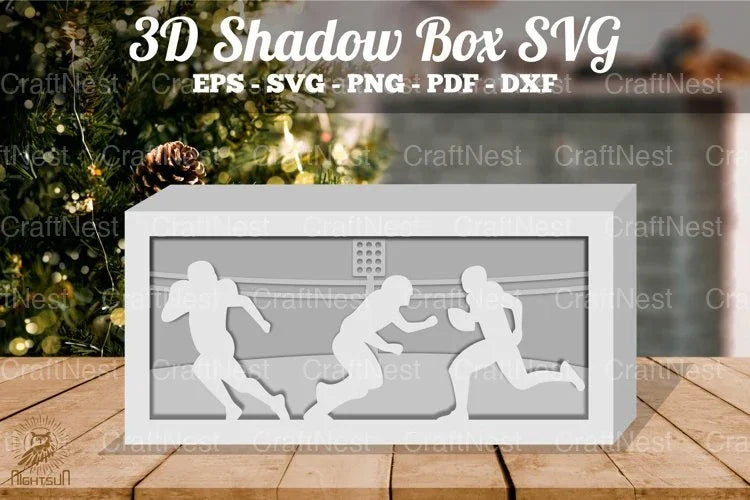 American Football Player 3D Shadow Box SVG Bundle - CraftNest - Digital Crafting and Art