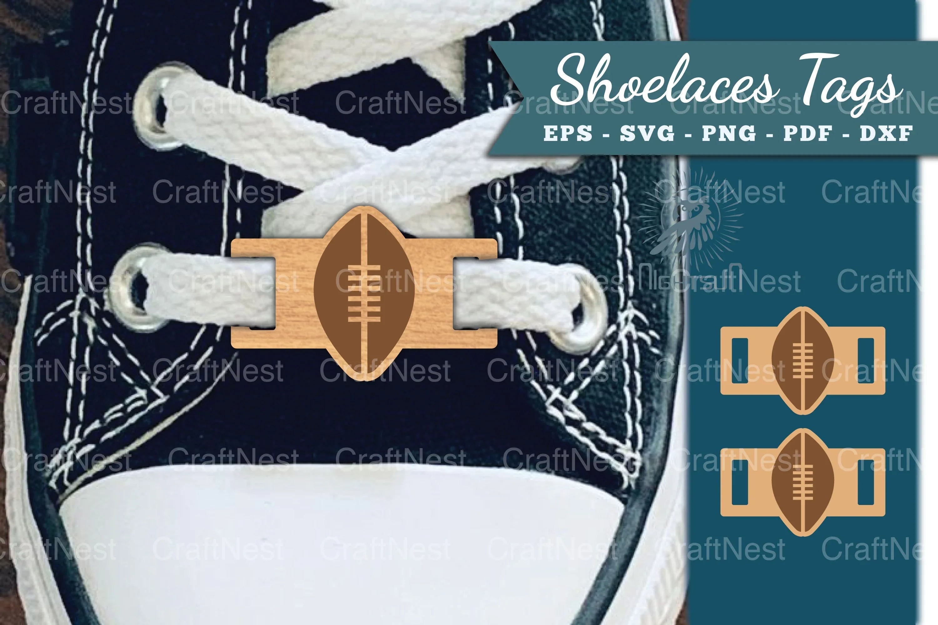 American Football Shoelaces Tags Laser Cut Clipart Bundle - CraftNest - Digital Crafting and Art