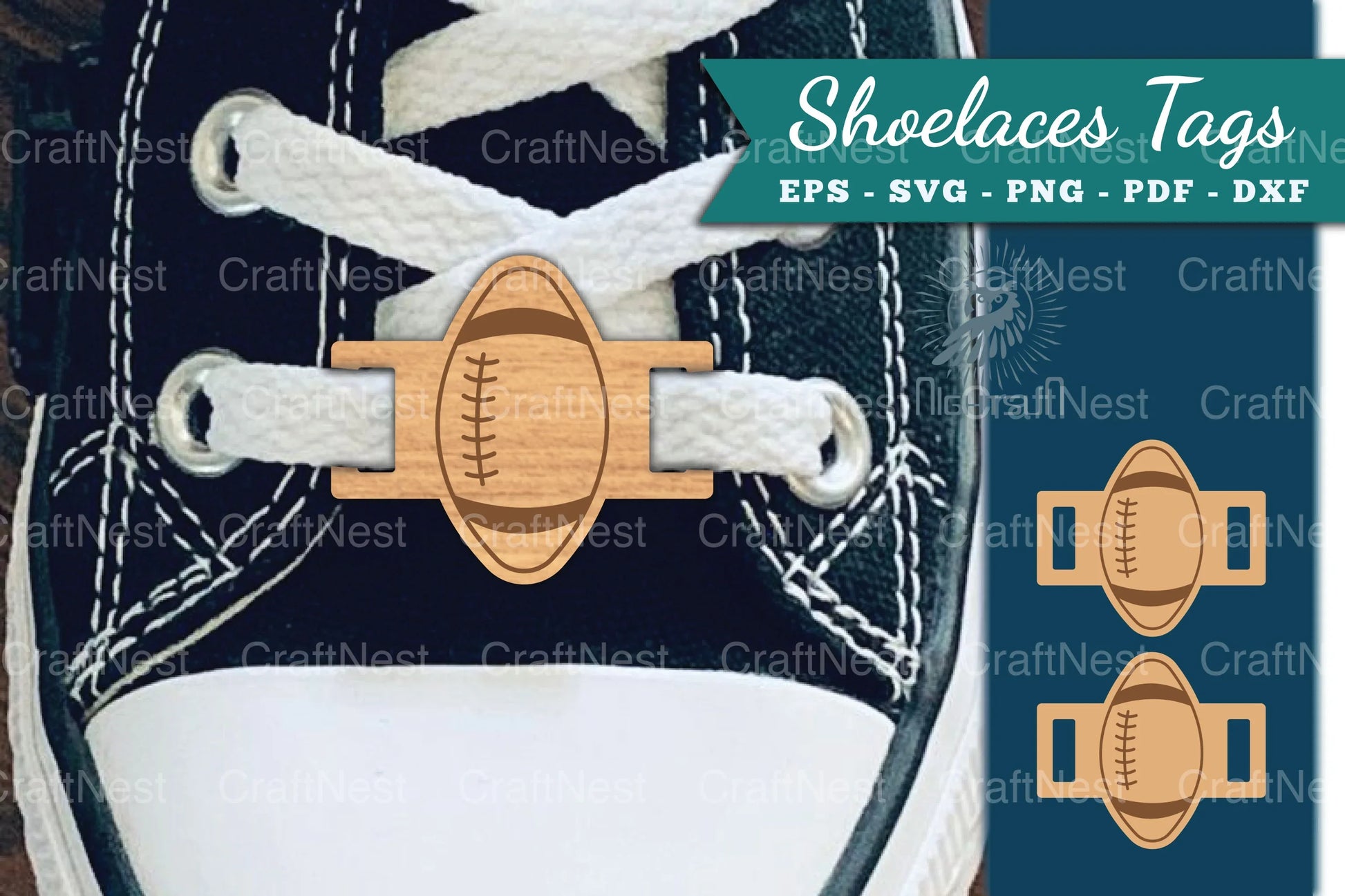 American Football Shoelace Tags SVG Bundle - CraftNest - Digital Crafting and Art