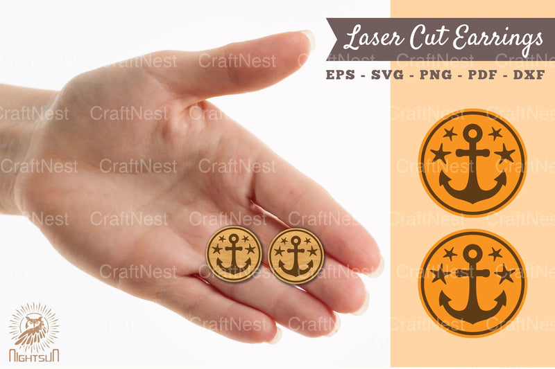 Anchor Earrings Laser Cut SVG Bundle - CraftNest - Digital Crafting and Art