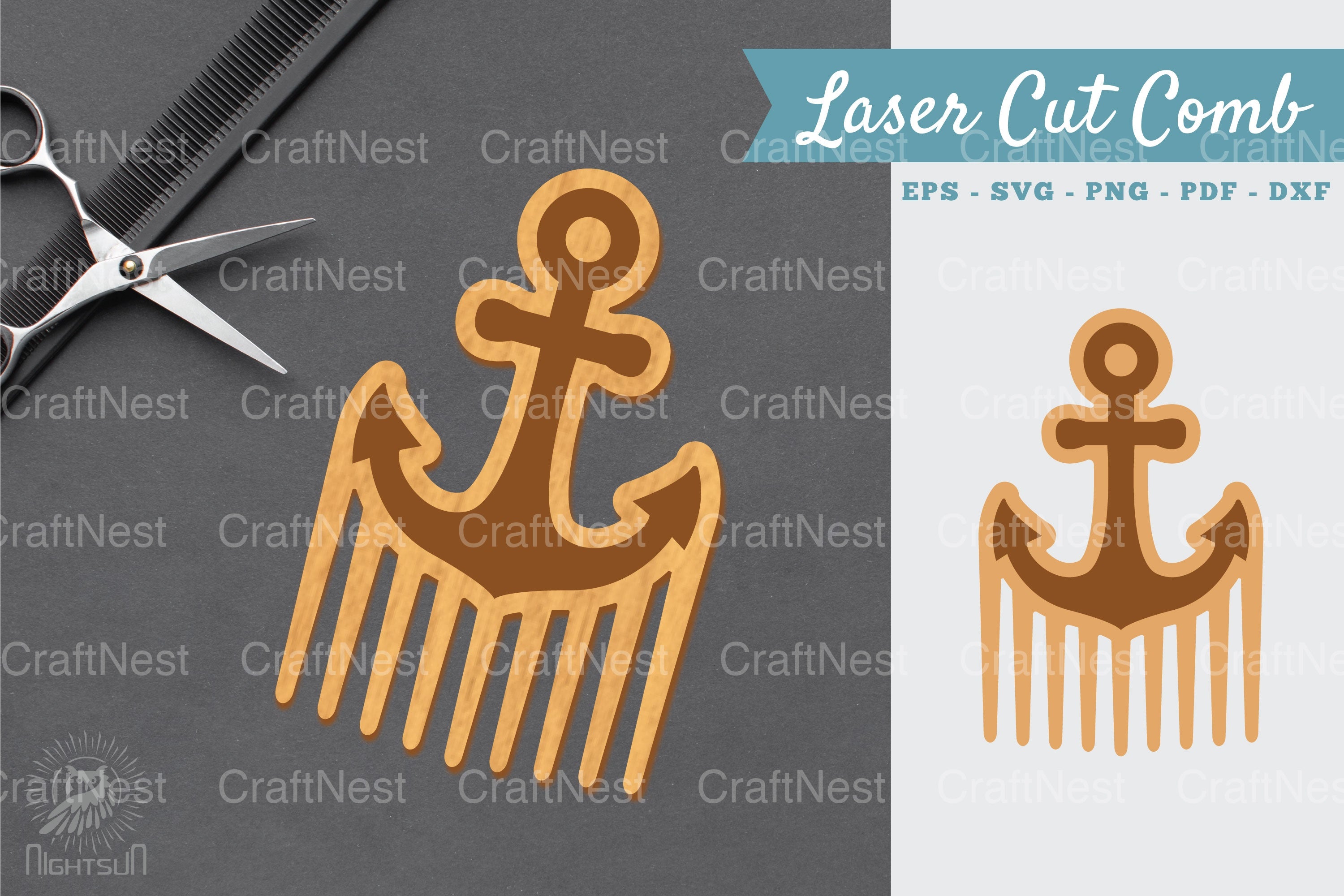 Anchor Laser Cut Comb Clipart Bundle - CraftNest - Digital Crafting and Art