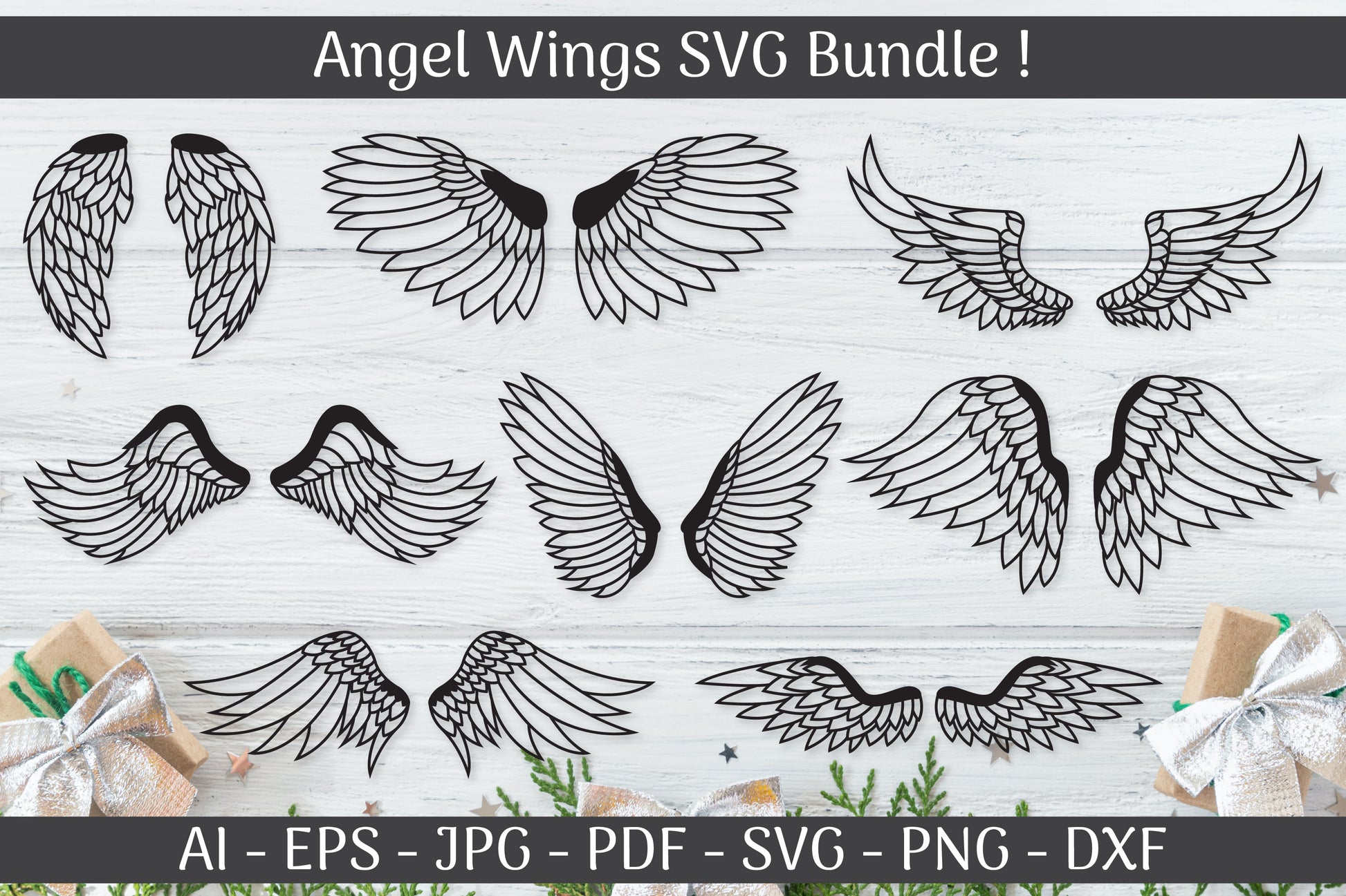 Angel Wings SVG Bundle - CraftNest - Digital Crafting and Art