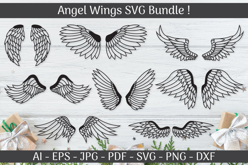 Angel Wings SVG Bundle - CraftNest - Digital Crafting and Art