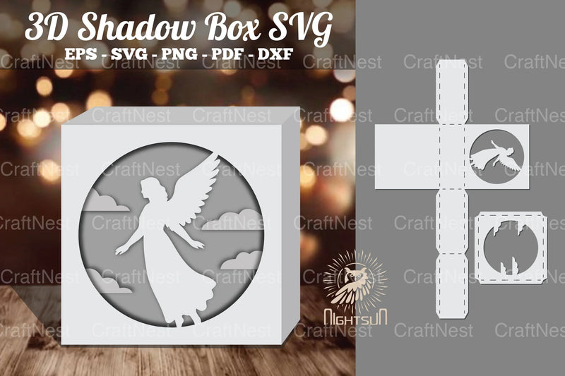 Angel 3D Papercut Shadow Box Clipart Bundle - CraftNest - Digital Crafting and Art