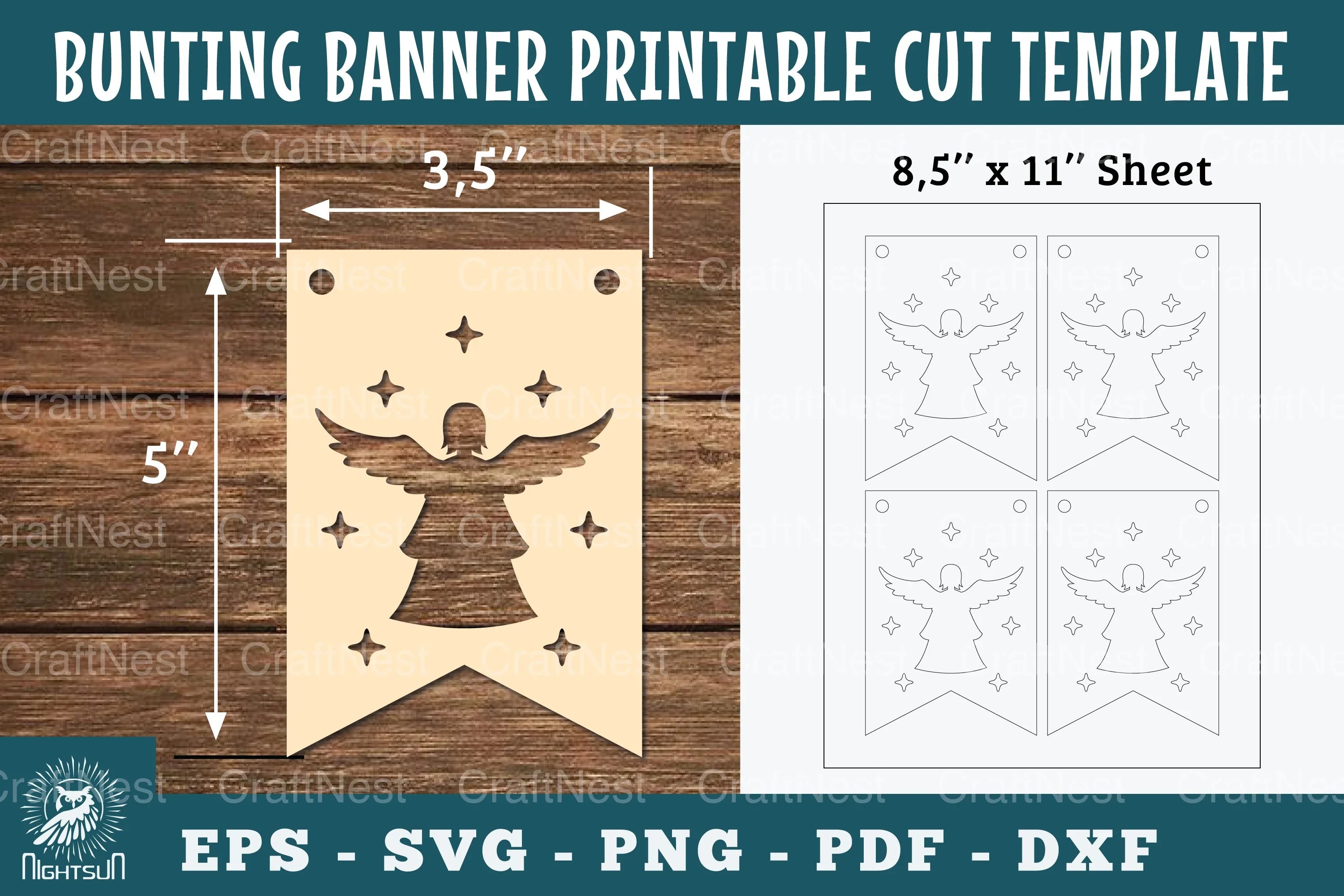 Angel Bunting Banner Printable Clipart Bundle - CraftNest - Digital Crafting and Art