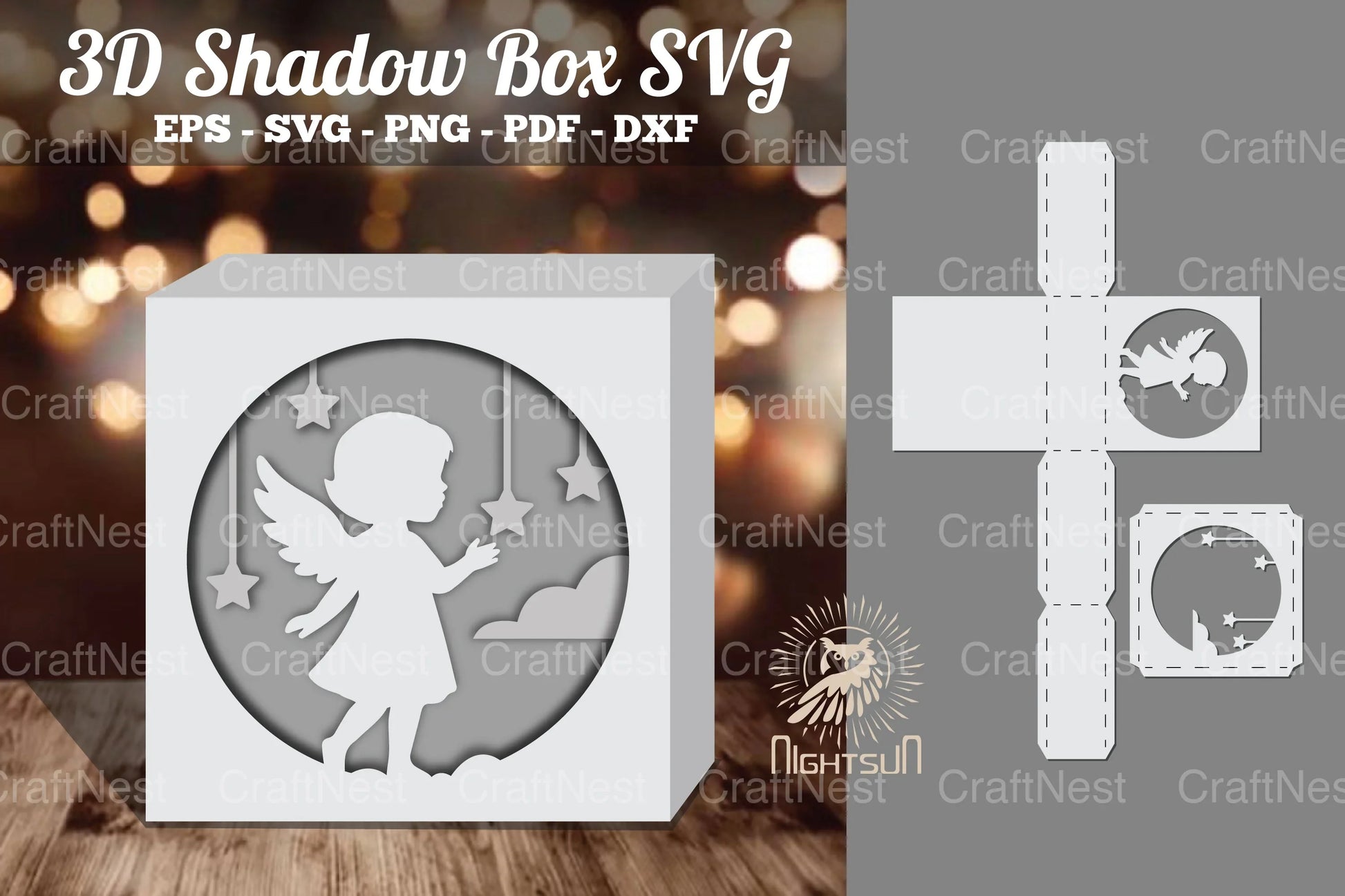 Angel Kids 3D Papercut Shadow Box Clipart Bundle - CraftNest - Digital Crafting and Art