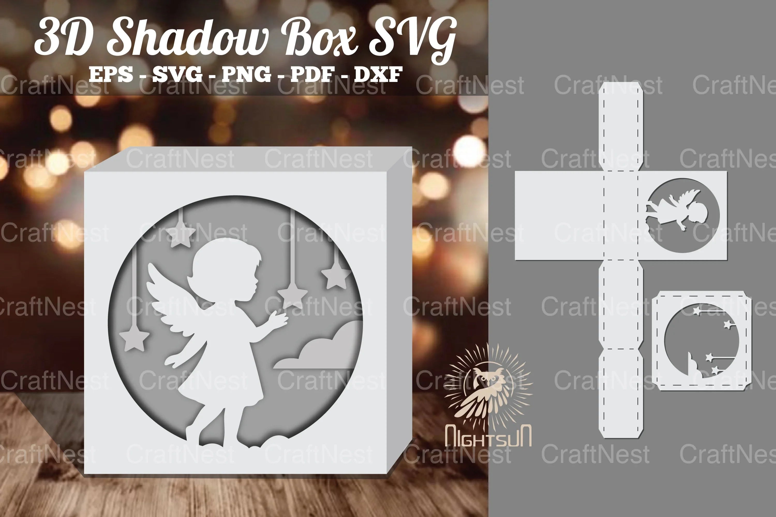 Angel Kids 3D Papercut Shadow Box Clipart Bundle - CraftNest - Digital Crafting and Art