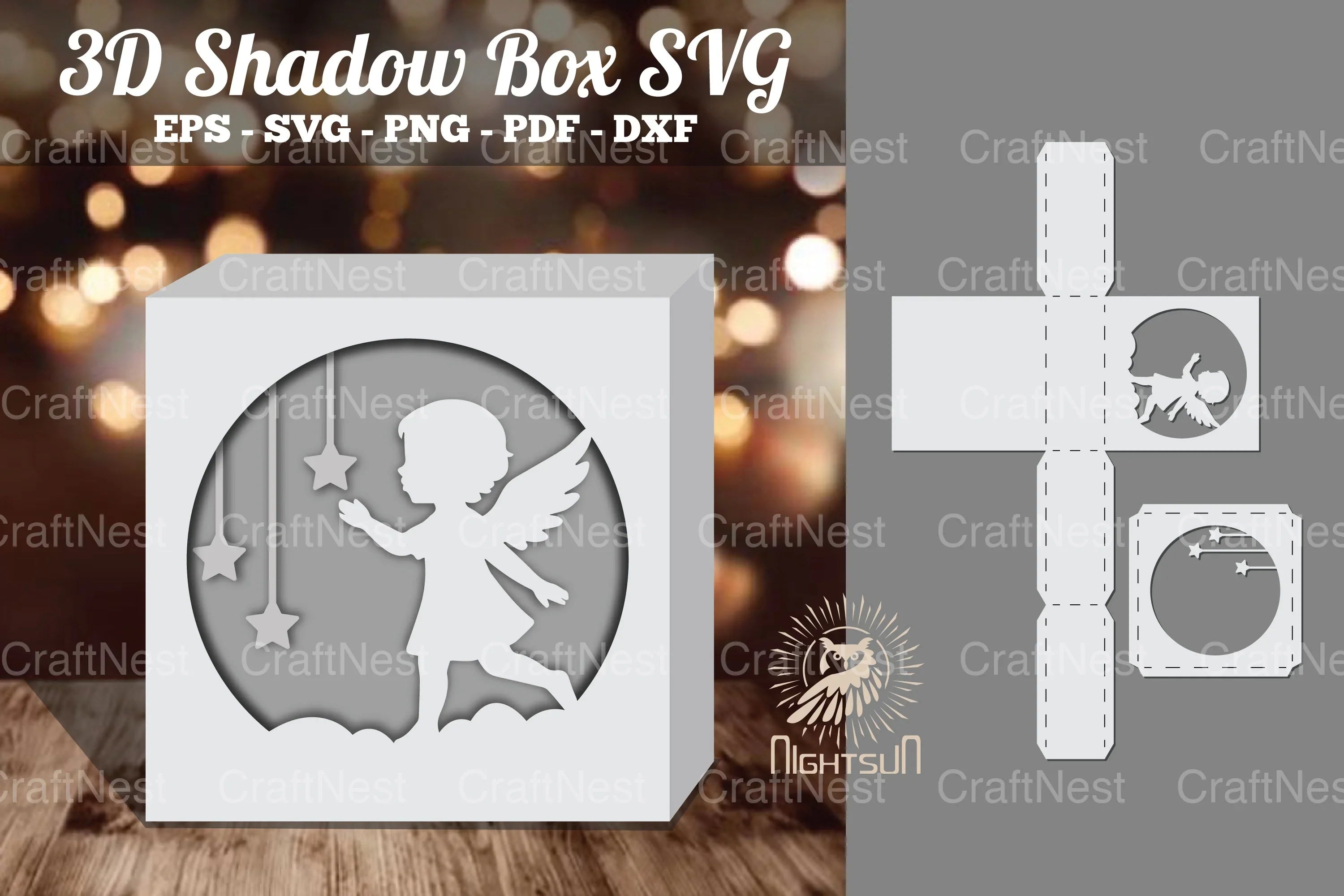 Angel Kids 3D Papercut Shadow Box Clipart Bundle - CraftNest - Digital Crafting and Art