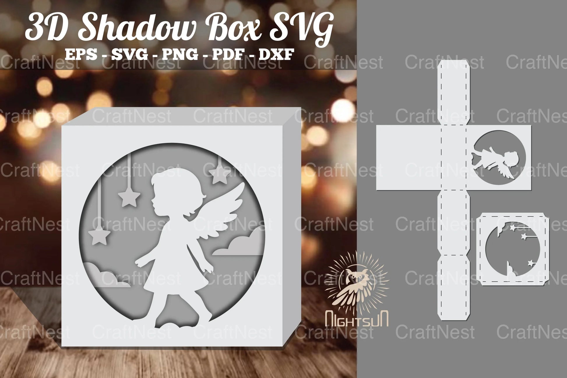 Angel Kids 3D Papercut Shadow Box Clipart Bundle - CraftNest - Digital Crafting and Art